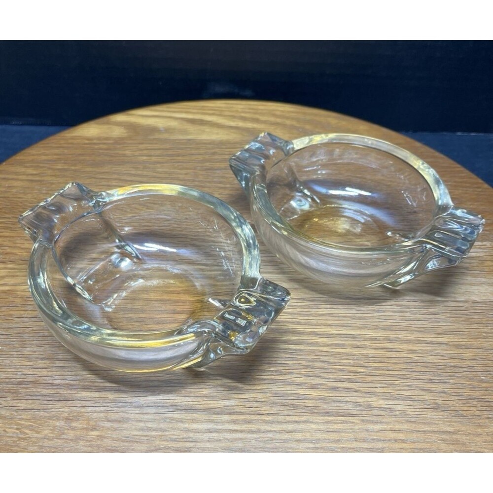 Vtg Federal Glass Color-King #402 Tangerine Ashtray Set Art Deco Mancave Barware